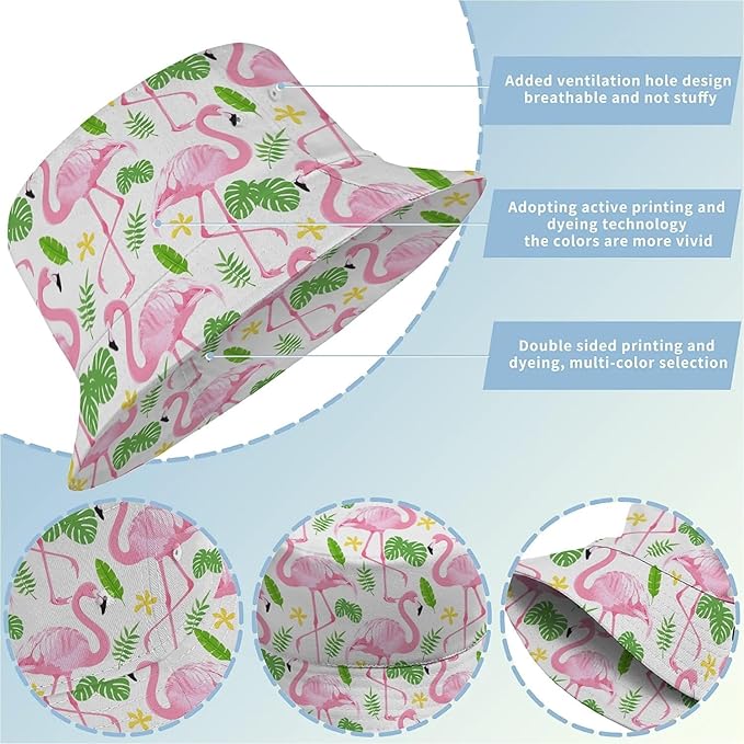 Wildflowers Floral Bucket Hat for Men Women, Summer Vacation Outdoor Travel Reversible Double Side Beach Caps Fisherman Hat