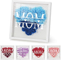 Mom We Love You - Personalized Flower Shadow Box with Names, Christmas Mothers Day Flower Box Gifts for Mom (Style 1-Mom with Names)