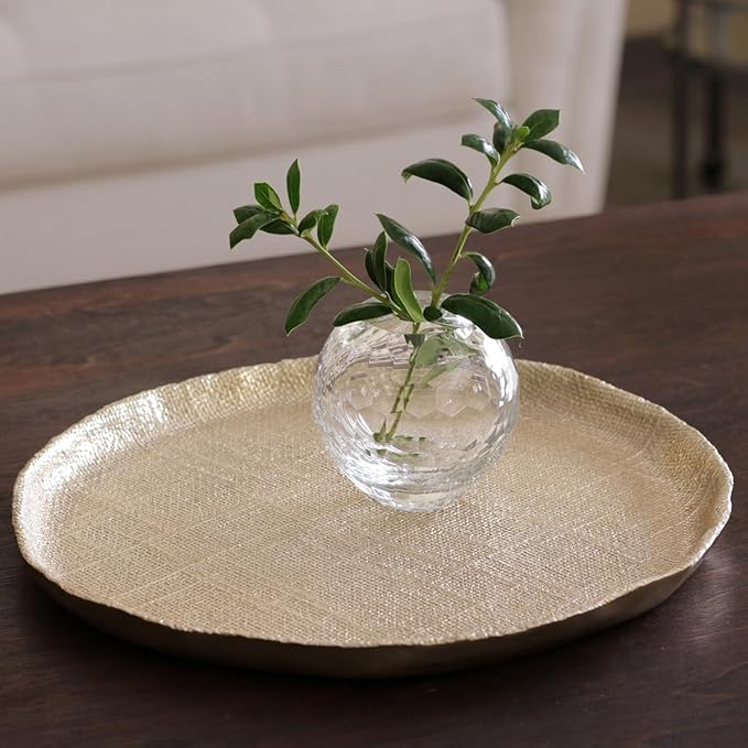 Beatriz Ball Glass Faceted Round Bud Vase (Clear)