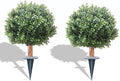 24''T 17''D Artificial Boxwood Ball Topiary Tree, Set of 2 Boxwood Ball-Shaped Artificial Topiary【UV Resistant】, for Porch Outdoor or Indoor