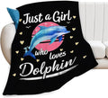 Dolphin Blanket for Girls Ocean Throw Blanket Sea Animal Soft Cozy Fleece Fuzzy Stuffed Plush Flannel Gifts for Women Kids Adults 40''x50''