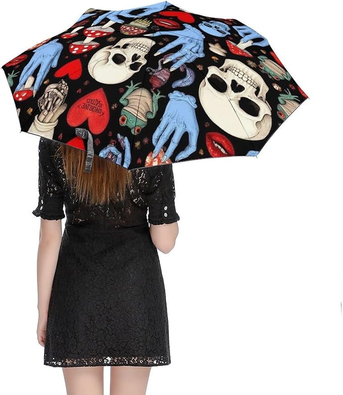 3 Fold Car Umbrella Folding Portable Automatic Umbrella Sunny Rain Sunscreen