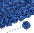 50PCS Foam Roses with Pearls 2.56in Royal Blue Roses Artificial Flowers Bulk Foam Flowers with Stem for Wedding, Bridal Shower, Cake, Graduation and Home Decor(Royal Blue)