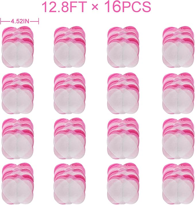 205 Ft Hot Pink Party Decorations Ombre Pink White Heart Backdrop Streamer Tissue Paper Heart Hanging Garland for Birthday Bachelorette Valentines Day Wedding Bridal Shower Engagement Party Supplie