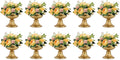 Nuptio Gold Vases for Centerpieces - 10 Pcs, 6.5in Height Metal Urn Planter Elegant Wedding Centerpieces for Tables - Trumpet Vase for Weddings and Party Decoration