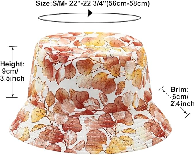 Quanhaigou Bucket Hat for Men Women,Packable Reversible Printed Sun Hats,Fisherman Outdoor Summer Travel Hiking Beach Caps
