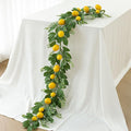 Mizii Artificial Lemon Garland 6FT Fake Fruit Lemons Garland Hanging Vines with Green Leaves Greenery Decorations for Kitchen Table Centerpieces Room Wall Party Wedding Birthday Decor (Lemon)