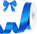 Royal Blue Ribbon 1 inch 50 Yards Blue Satin Ribbon for Lei Crafts Bows Gift Wrapping Flower Bouquet Christmas Decorations