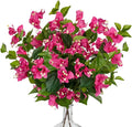 Hollyone 2Pcs Bougainvillea Artificial Flowers Bouquets Rose Red Fake Flower Silk Flowers with Long Stem Floral Arrangements Faux Bougainvillea Plant for DIY Wedding Party Centerpieces Home Decor