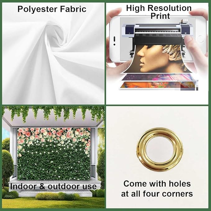 Sensfun Flower Wall Backdrop Spring Pink Rose Blossom Green Leaves Photography Background Floral Grass Birthday Baby Shower Miss to Mrs Wedding Bridal Shower Backdrops Portrait Photo Booth Props 7x5ft