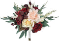 Rinlong 1Pc Burgundy Wedding Bouquets for Bridesmaids Fall Boho Bouquet Artificial Bridesmaid Bouquet for Wedding Prom Homecoming