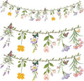 2PCS Flower Banner Reusable Wildflower Garland Floral for Spring Party Enchanted Garden Theme Picnic Wedding Baby Shower Birthday Tea Party Christmas Supplies Home Decorations
