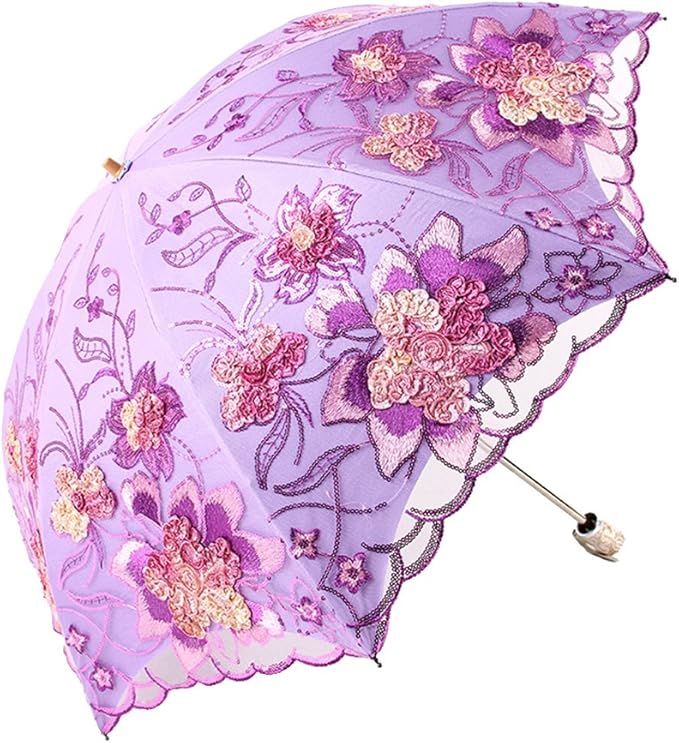 Honeystore Flower Lace Parasols for Wedding Party Lace Bridal Umbrella