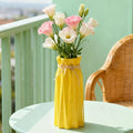 Ceramic Vase Decor for Pampas Grass Flowers Vases for Modern Home Decor, Yellow Tall Vase for Living Room Bedroom Bathroom Kitchen Office Wedding Table Shelf Farmhouse Minimalist Decor