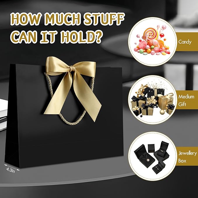 JMANNI Gift Bag, 1PCS Gift Bags Large with Ribbon and 1 Greeting Cards 2 Tissue Paper, Portable Paper Gift Bag with Handles, Birthday Gift Bags,Present Bags for Wedding Party Mothers Day
