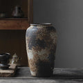 Denique Rustic Vase for Home Decor, Farmhouse Terracotta Vases, Large Ceramic Vase for Living Room Decor, Black Pottery Vase Large Clay Vase, Rustic Farmhouse Tabletop Decor(C-29cm)