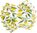 Lemon Table Placemats Set of 4 Summers Fruits Linen Placemats for Indoor Outdoor Party Home Desktop Kitchen Dining Room Decor 12x18 Inch