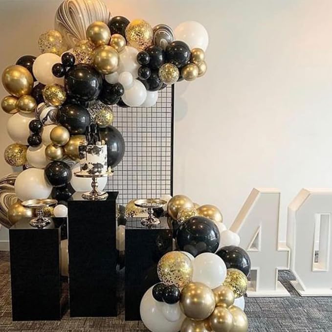 Togvu Black Balloons Different Sizes, 123 Packs Matte Black Balloons, Pack of 18 12 10 5 Inch Black Balloons Garland Arch Kit for Birthday Graduation Halloween Anniversary Party Decorations