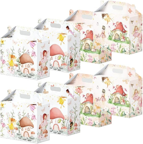 16 Pcs Fairy Party Favor Boxes - Flower Fairy Party Gift Paper Boxes, Floral Fairies Themed Decorations for Birthday Presents Decorations Supplies