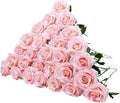 Artificial Rose 30 Pcs Flower Blush Flowers Pink Roses Silk Flowers with Long Stem Silk Roses Bouquet for Wedding Bridal Shower Party Home Decoration