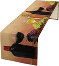 Red Wine Glasses Table Runner White Wine Glasses Grape Dinner Runner for Farmhouse Cabin Home Kitchen Dining Holiday Wedding Party Decor 13x60in
