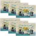 Farmhouse Spring Flower Placemats Set of 6 Every Day is A Gift Country Rustic Floral Yellow Double-Sided Table Mats for Dining Room Home Party Indoor 6 PCS 12x18 Inch