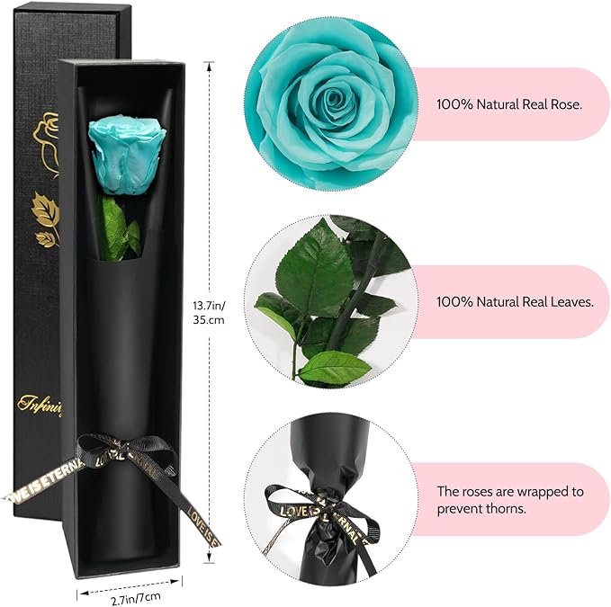 Yamonic Preserved Flower Rose for Delivery Prime,Birthday Gifts for Women,Single Real Rose Flower Mom Gifts for Her,Grandma,Wife,Girlfriend Gift for Anniversary Wedding,Mothers Day Rose Gifts for Mom