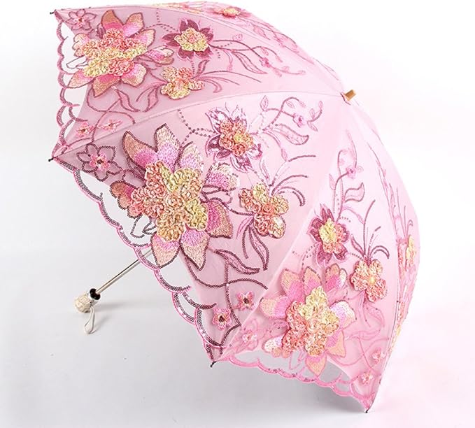 Honeystore Flower Lace Parasols for Wedding Party Lace Bridal Umbrella