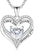 S925 Sterling Silver Necklace for Women, Wife Jewelry Rose Gold, Mom Birthday Valentines Mothers Day Gifts, Girlfriend Necklaces, Daughter Heart Jewel, Anniversary for Her