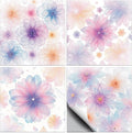 CHGCRAFT 36 Pcs 4 Style Wall Stickers Pastel Flowers Peel and Stick Wall Tile Sticker Crystal Dreamy Flower Waterproof Self Adhesive Stick on Tile Decals for Kitchen Bathroom Art Decor, 4×4 Inch