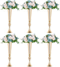 NUPTIO Gold Tall Centerpiece Table: 21.9" Trumpet Vases for Wedding Metal Flower Stand for Party Decorations Set of 6