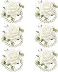 6 PCS Artificial Flowers Wrist Corsage Wristlet Band，Wedding Ball Accessories for Brides, Grooms, Bridesmaids