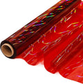 CMFYHM Iridescent Red Cellophane Wrap Roll I 34 In Wide X 100 Ft Long I Colorful Cello Perfect For Baskets,Gifts, Treats,Birthday Holiday Wedding Floral, Party Arts Crafts Decoration (Red)