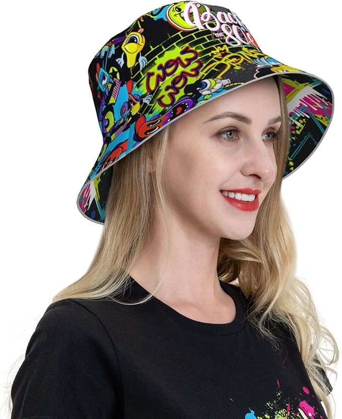 Bucket Hat Beach Summer Sun Hat Reversible Fisherman Hats Double Sided Wearing for Women Men Boys Girls