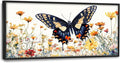 Framed Large Pictures Wall Art for Living Room, Butterfly Oversized Wall Decor Colorful Butterfly Floral Canvas Print Painting Modern Extra Large Framed Artwork for Bedroom Office 60"x30"