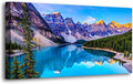 Wall Art Lake Mountain Landscape Picture Print Canvas Wall Art for Living Room Bedroom, Modern Giclee Artwork Home Decor Stretched and Framed Ready to Hang, Waterproof Artwork -70x35inches