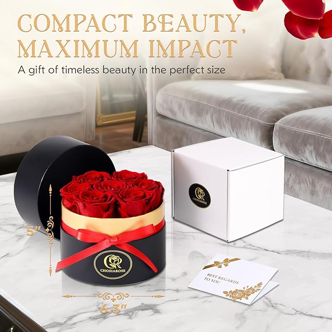 7 Roses Flowers for Delivery - Forever Preserved Flowers in Box for Delivery Preserved Roses Gifts Anniversary Birthday Gifts for Women Mom Wife Her Mothers Forever Flower Gift for Grandma