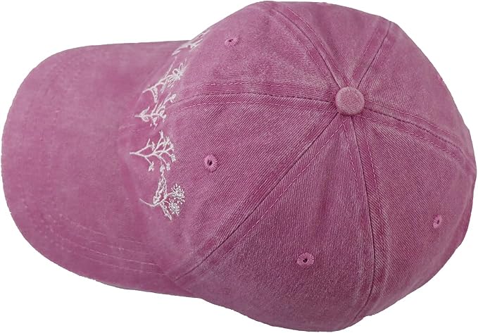 Garden Hats for Women, Adjustable Cotton Embroidered Gardening Baseball Cap