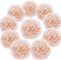 Flojery Silk Hydrangea Heads Artificial Flowers Heads with Stems for Home Wedding Decor,Pack of 10 (Blush)
