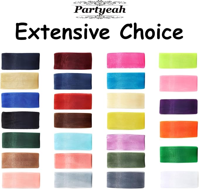 1-1/2 Inch x 50 Yards Sheer Organza Ribbon Chiffon Ribbon for Gift Wedding Flower Bouquet Wrapping Decorations Crafts (Royal Blue)