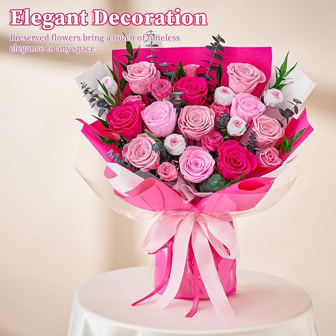 Flowers for Delivery Prime Forever Flowers Preserved Roses Bouquets Purple Flower Birthday Gifts for Women Valentine's Day Mothers Day Graduation