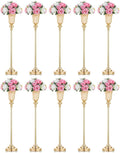 NUPTIO Centerpiece Vase Tall Gold: 10 Pcs 30.5" Wedding Flower Stand for Table Metal Trumpet Vase for Party Decorations