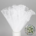 Trinkrittey White Flower Wrapping Mesh Paper Bouquet Floral Packaging Paper Wrinkle Wrapping Paper for Valentine's Day Mother's Day 4 Yards