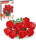 780 PCS Red Rose Building Flower Bouquet Kit for Adults & Kids, DIY Artificial Flowers Set for Home Decor, Desk Display, Gifts for Women, Girls (Rose)