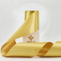MEEDEE Gold Satin 3 Inch Ribbon Lux Double Faced Satin Ribbon Christmas by 10 Yards Tree Ribbons Wide Gold Ribbons for Christmas Tree Decoration, Weddings, Flower Bouquet