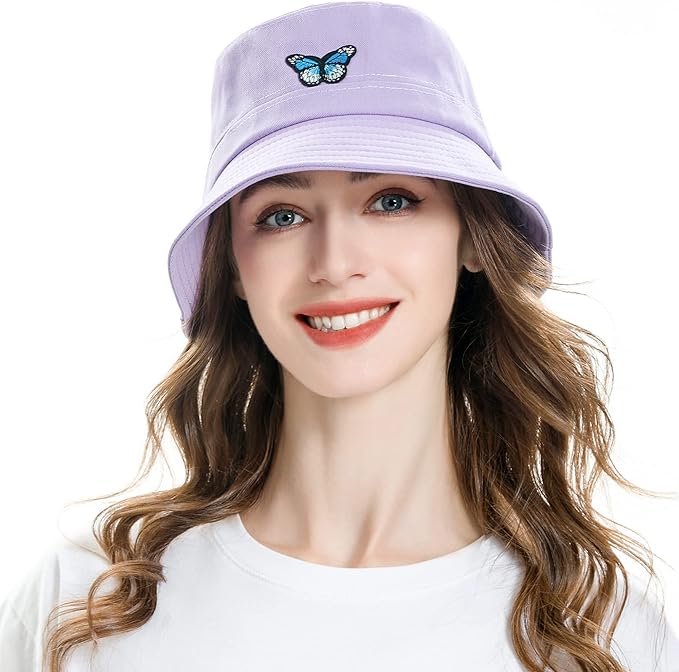 ZLYC Unisex Fashion Embroidered Bucket Hat Summer Fisherman Cap for Men Women