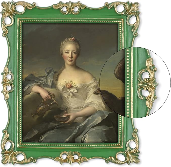 SIMON'S SHOP 8x10 Picture Frame in Moss Green with Gold Accents, Vintage Picture Frames 8x10 for Gallery Wall and Tabletop Display, Antique Style Photo Frame