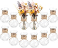 12 Pack Plastic Vases for Flowers with Jute Twine, Flower vasevases for centerpieces, Lightweight Plastic Vases for Centerpieces for Home Party Wedding Deco