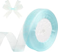 3/4 Inch x 50 Yards Sheer Organza Ribbon Chiffon Ribbon for Gift Wedding Flower Bouquet Wrapping Decorations Crafts (Light Blue)