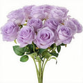 Roses Artificial Flowers 15 PCS, Fake Roses Silk Flowers with Long Stems, Faux Rose for Wedding Centerpieces, Home Decor, Indoor Floral Arrangements, Party Decor, DIY Bouquet (Light Purple)